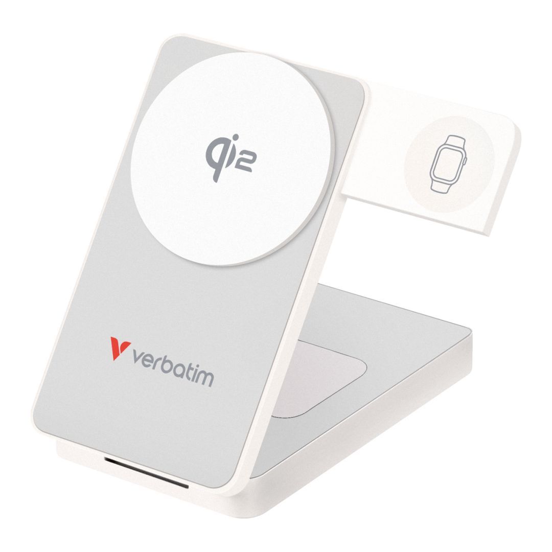 Verbatim Charge "n" Go Qi2 10000mAh Wireless PowerBank White Verbatim Charge "n" Go Qi2 10000mAh Wireless PowerBank White