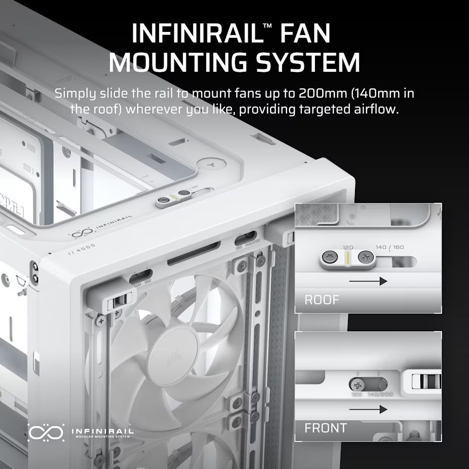 Corsair Frame 4000D RS Tempered Glass White Corsair Frame 4000D RS Tempered Glass White
