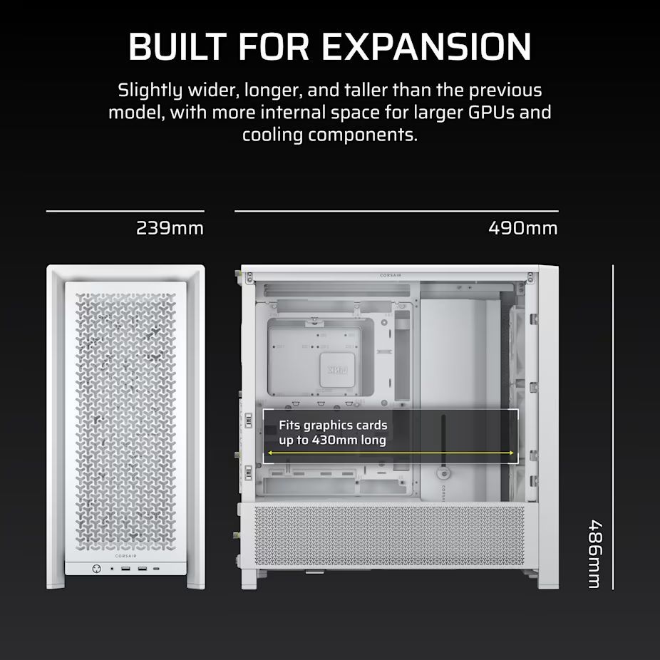 Corsair Frame 4000D RS Tempered Glass White Corsair Frame 4000D RS Tempered Glass White