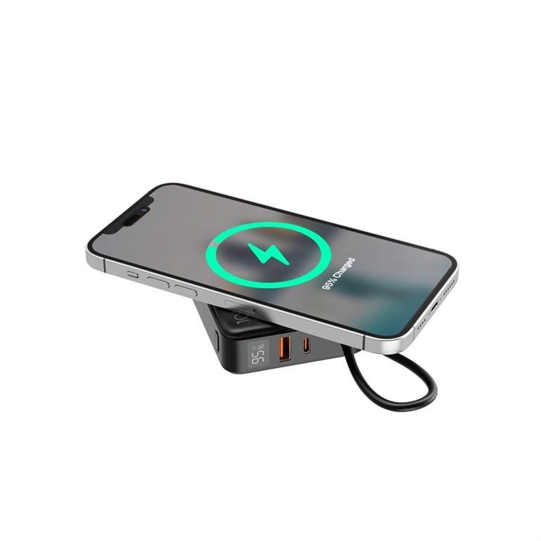 Gembird PB10-WPC15-LCD-01 10000mAh Wireless PowerBank Black