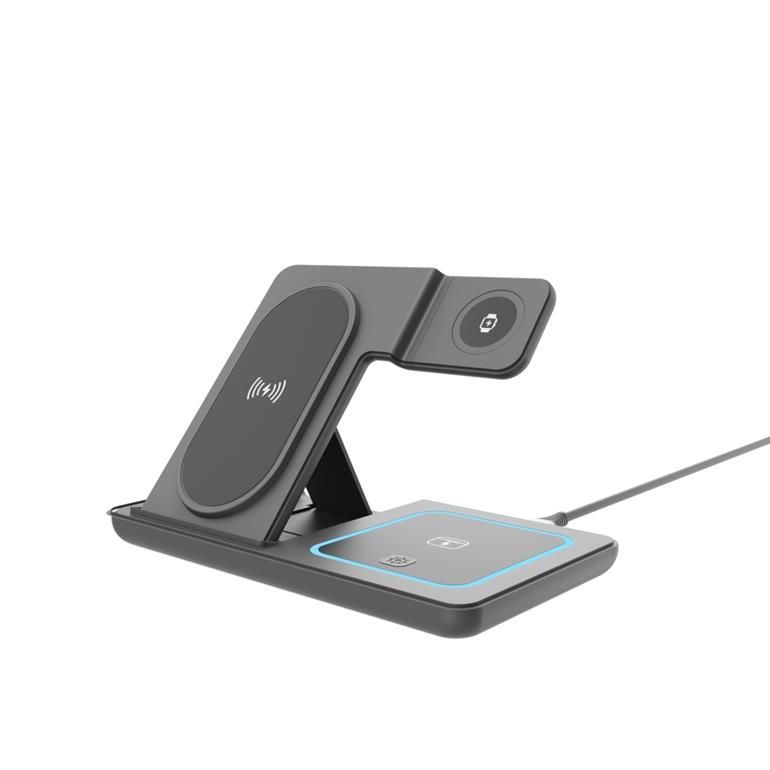 Gembird 3-in-1 foldable wireless charger stand 15W for Samsung watch Black Gembird 3-in-1 foldable wireless charger stand 15W for Samsung watch Black