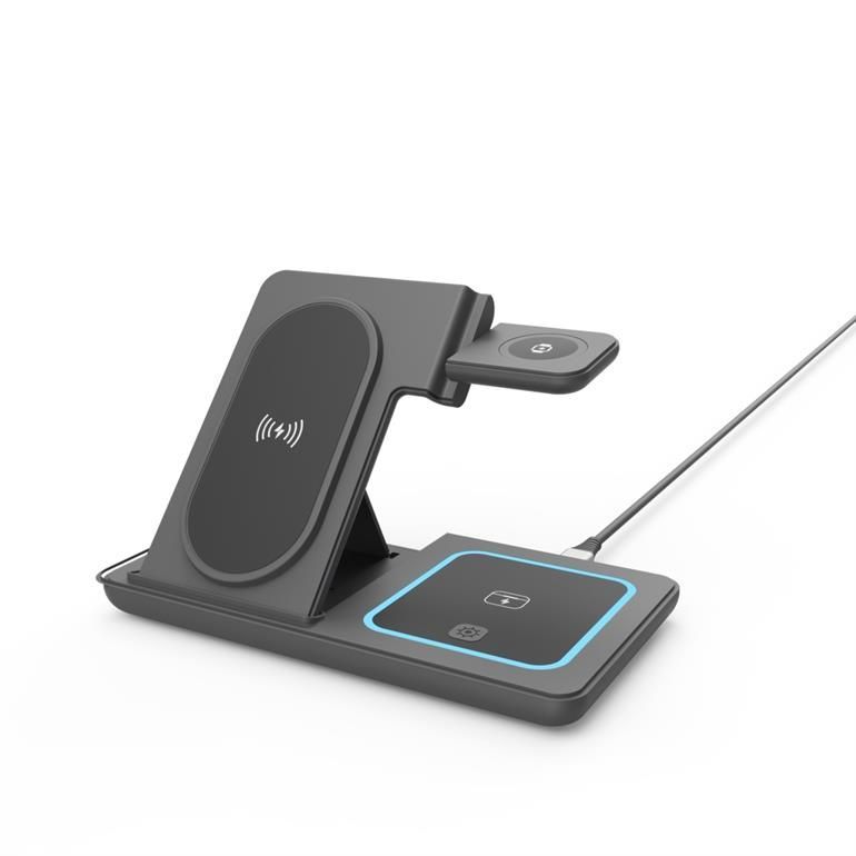 Gembird 3-in-1 foldable wireless charger stand 15W for Samsung watch Black Gembird 3-in-1 foldable wireless charger stand 15W for Samsung watch Black