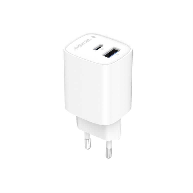 Gembird 2-Port 30W USB Fast Charger White Gembird 2-Port 30W USB Fast Charger White