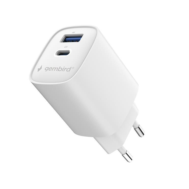 Gembird 2-Port 45W USB Fast Charger White Gembird 2-Port 45W USB Fast Charger White