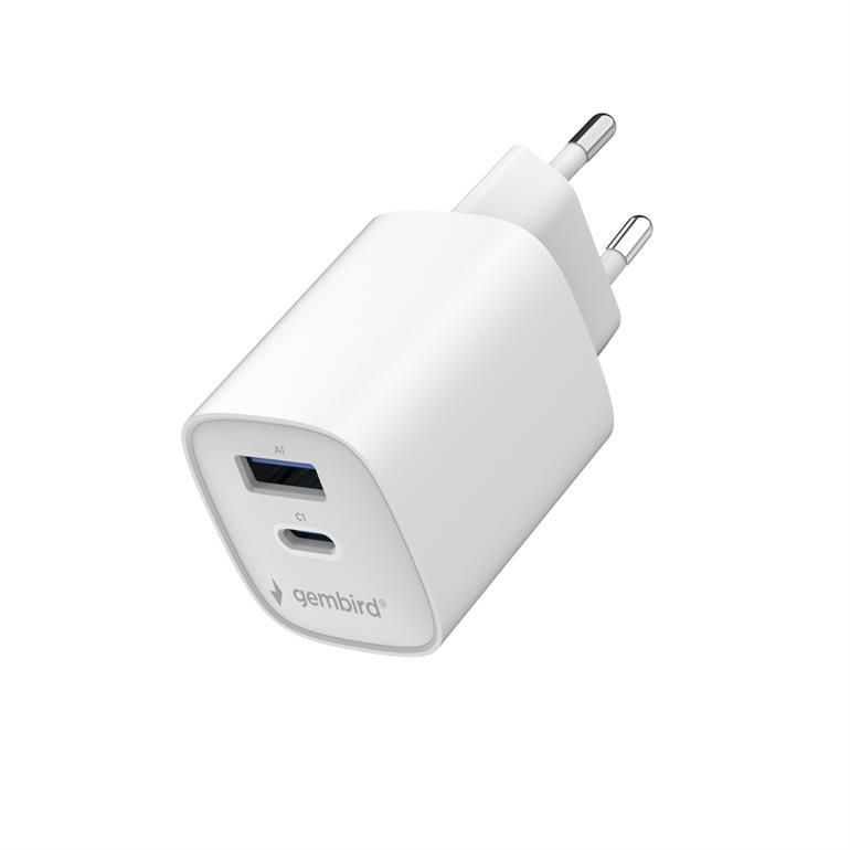 Gembird 2-Port 45W USB Fast Charger White Gembird 2-Port 45W USB Fast Charger White
