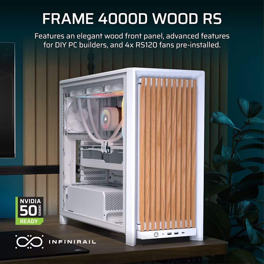 Corsair 4000D RS Tempered Glass White/Oak Corsair 4000D RS Tempered Glass White/Oak