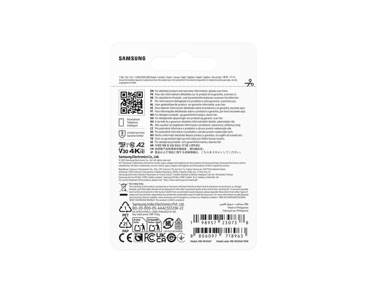 Samsung 256GB microSDXC T9 Class10 U3 V30 A2 adapter nélkül Samsung 256GB microSDXC T9 Class10 U3 V30 A2 adapter nélkül