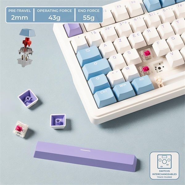 The G-Lab Keyz Elite 400 WB Keyboard White/Blue US