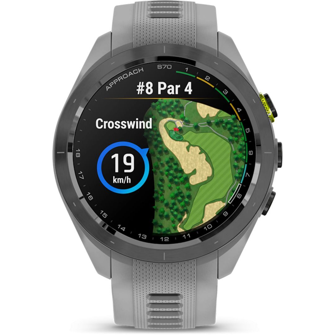 Garmin Approach S70 42mm Black Ceramic Powder Gray Silicone Band (ED) Garmin Approach S70 42mm Black Ceramic Powder Gray Silicone Band (ED)