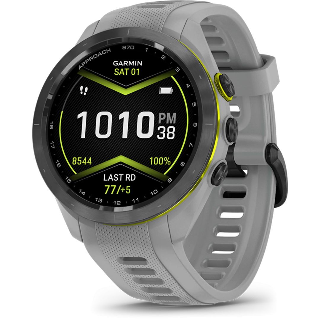 Garmin Approach S70 42mm Black Ceramic Powder Gray Silicone Band (ED) Garmin Approach S70 42mm Black Ceramic Powder Gray Silicone Band (ED)