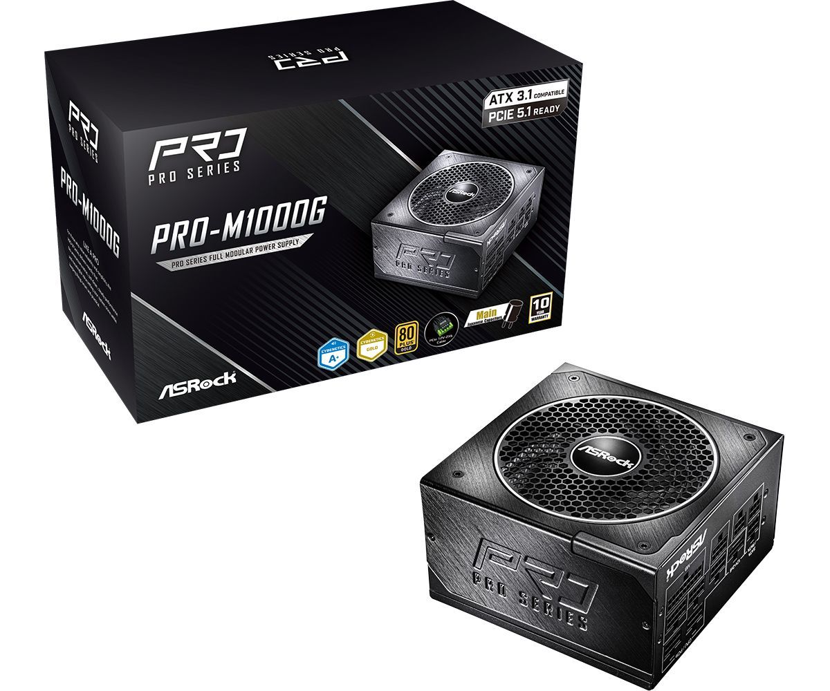 ASRock 1000W 80+ Gold Pro Series PRO-M1000G ASRock 1000W 80+ Gold Pro Series PRO-M1000G