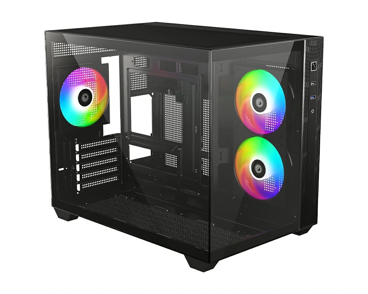 ID-COOLING VIEW 500 ARGB Tempered Glass Black
