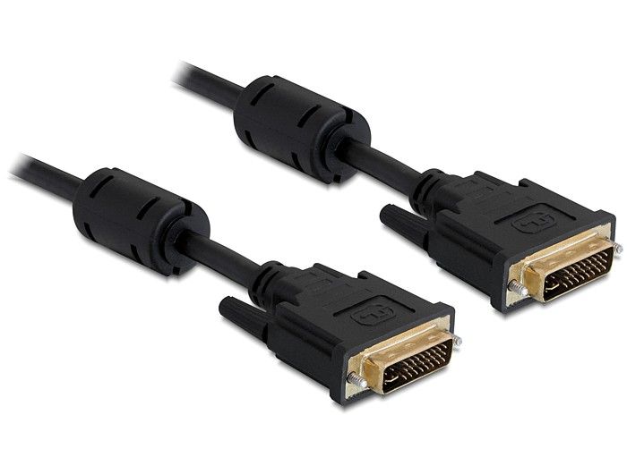 DeLock Cable DVI-I (Dual Link) (24+5) male > DVI 24+5 male 2m Black