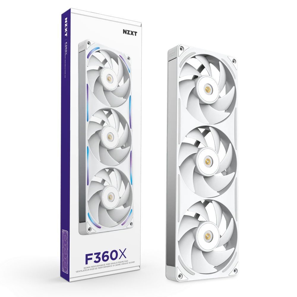 NZXT F360X 360mm Performance RGB Single-Frame Fan White NZXT F360X 360mm Performance RGB Single-Frame Fan White