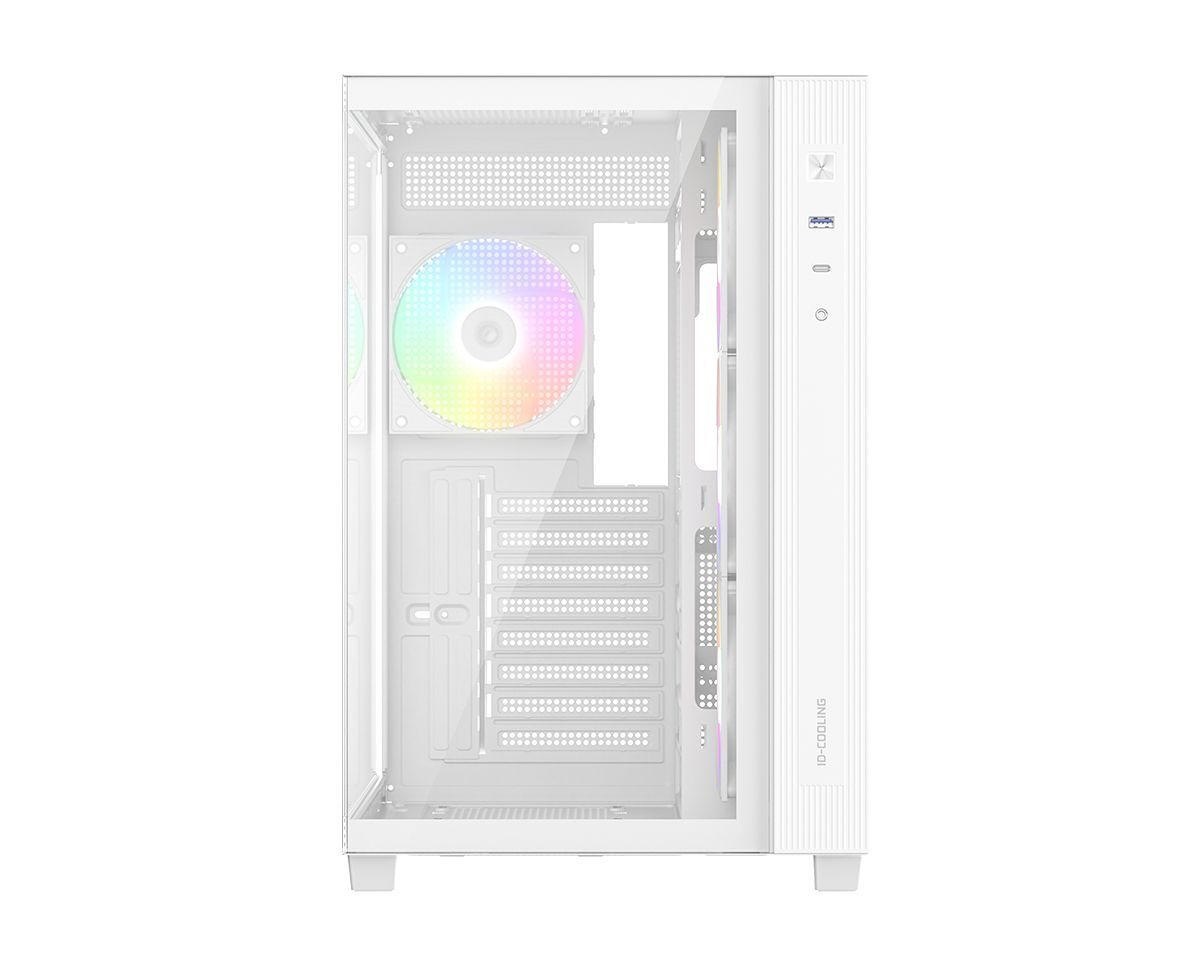 ID-COOLING VIEW 510 ARGB WH Tempered Glass White