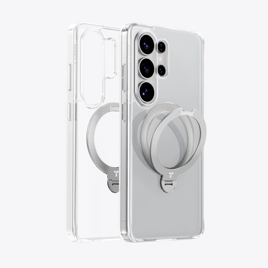 Torras Ostand Q3 Spin case for Samsung Galaxy S26 Ultra Clear