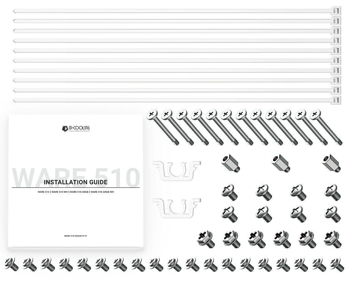 ID-COOLING WARE 510 ARGB WH Tempered Glass White ID-COOLING WARE 510 ARGB WH Tempered Glass White