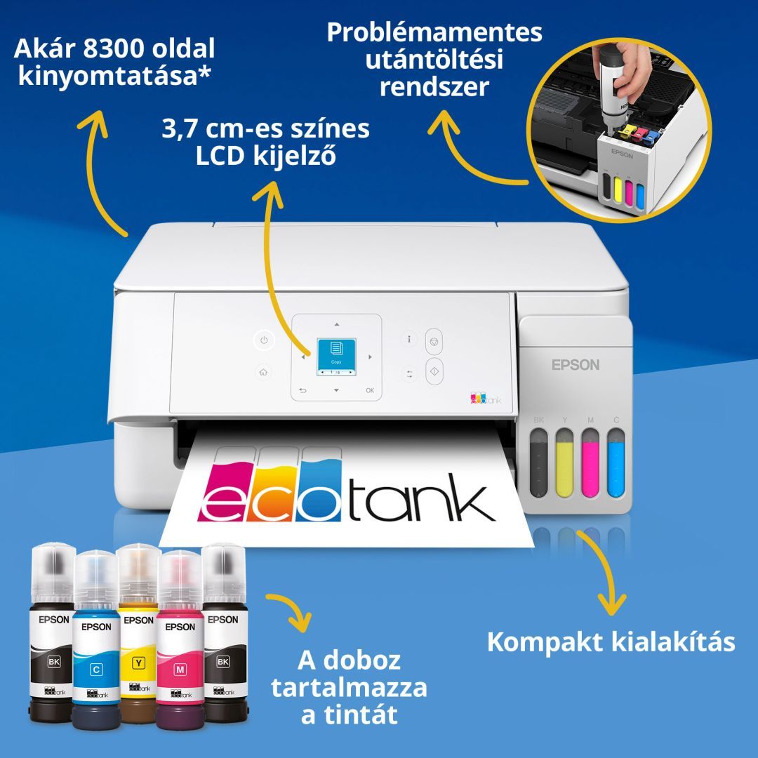 Epson EcoTank L3366W Wireless Tintasugaras Nyomtató/Másoló/Scanner