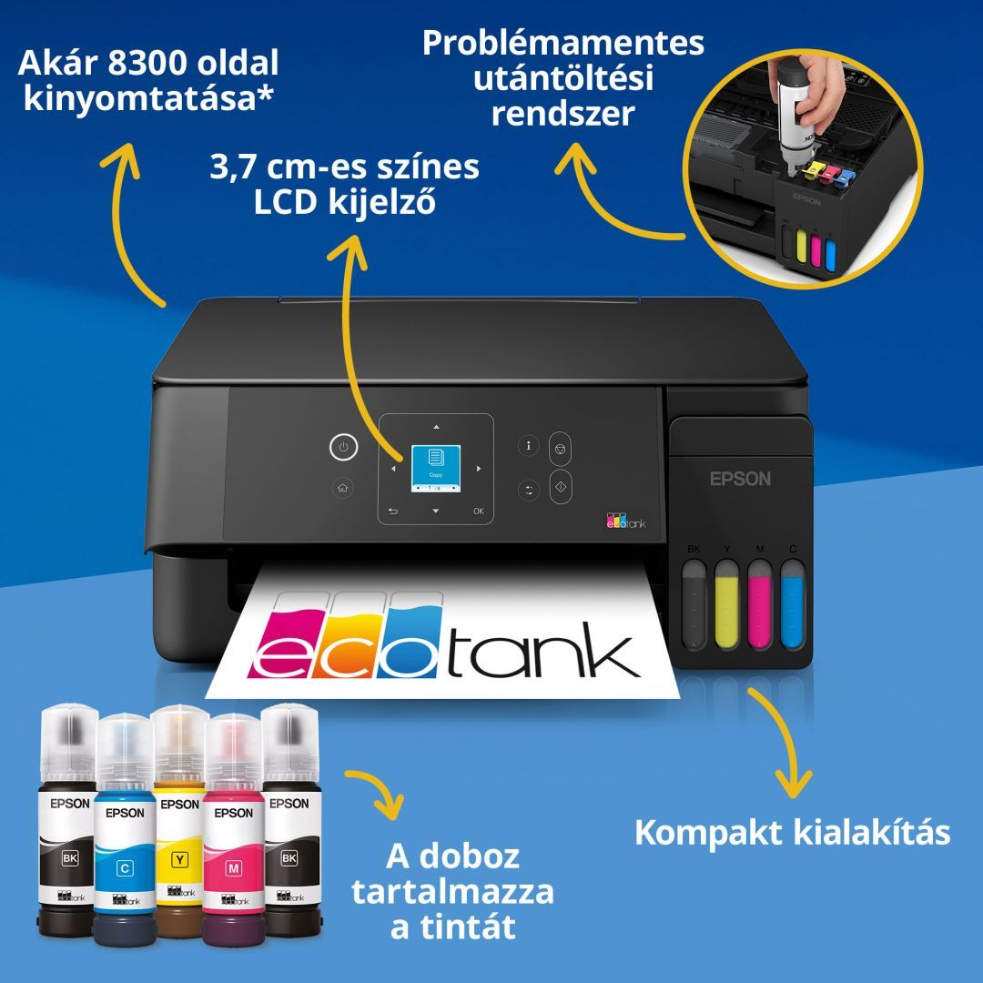 Epson EcoTank L3361W Wireless Tintasugaras Nyomtató/Másoló/Scanner Epson EcoTank L3361W Wireless Tintasugaras Nyomtató/Másoló/Scanner