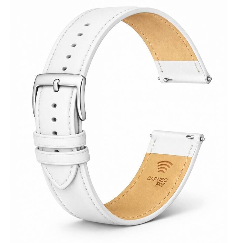 Carneo Pay Strap Leather 22mm White