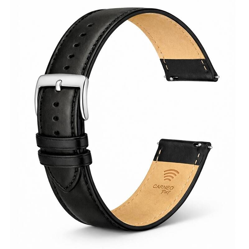 Carneo Pay Strap Leather 22mm Black