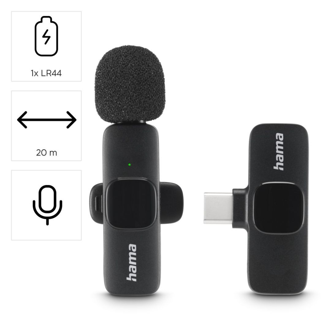 Hama Smart Wireless Microphone Black Hama Smart Wireless Microphone Black