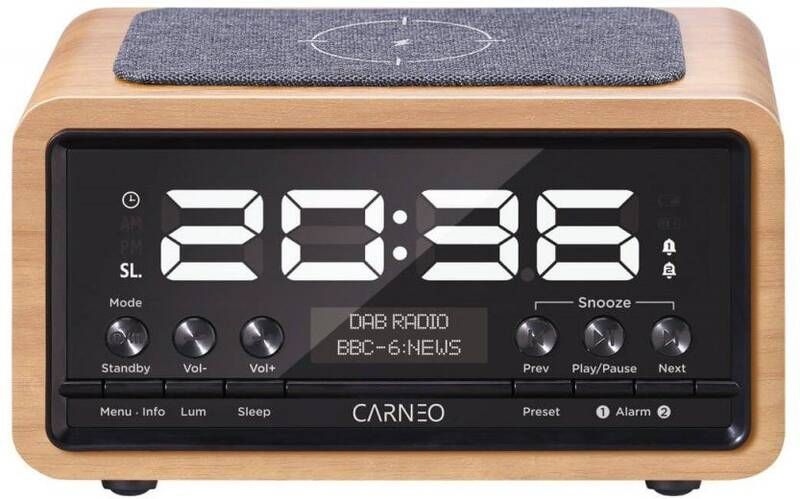 Carneo W20D Wireless FM Radio DAB+ Wood/Black Carneo W20D Wireless FM Radio DAB+ Wood/Black