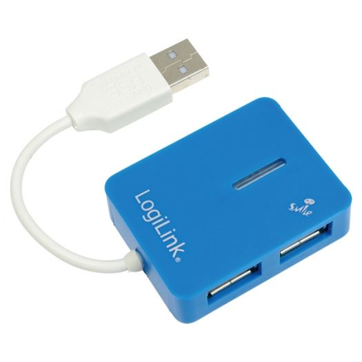 Logilink Smile USB 2.0 hub 4-port Blue Logilink Smile USB 2.0 hub 4-port Blue