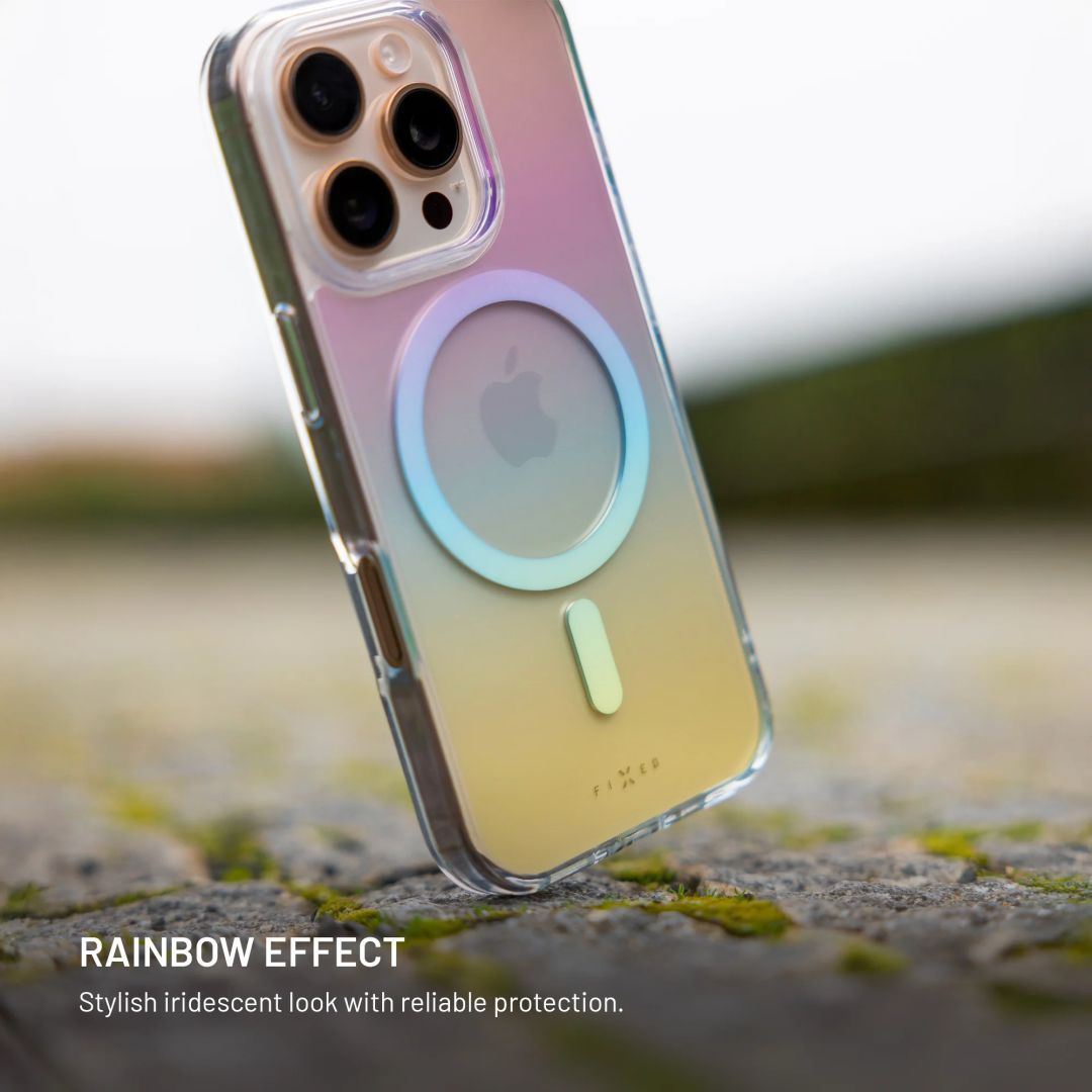 FIXED MagRainbow hátlap MagSafe támogatással Samsung Galaxy S25 készülékhez, szivárvány színben
