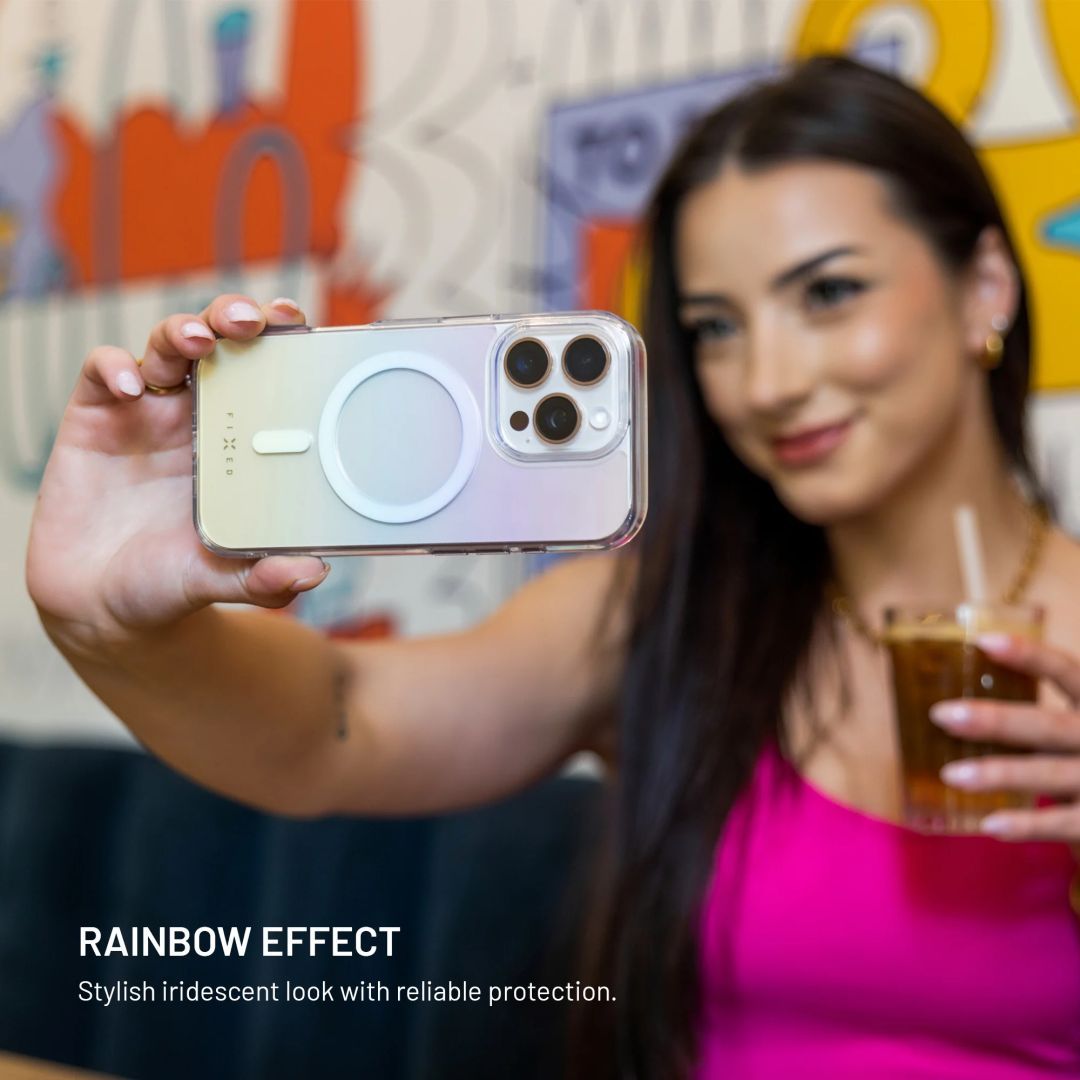 FIXED MagRainbow hátlap MagSafe támogatással Samsung Galaxy S25 készülékhez, szivárvány színben