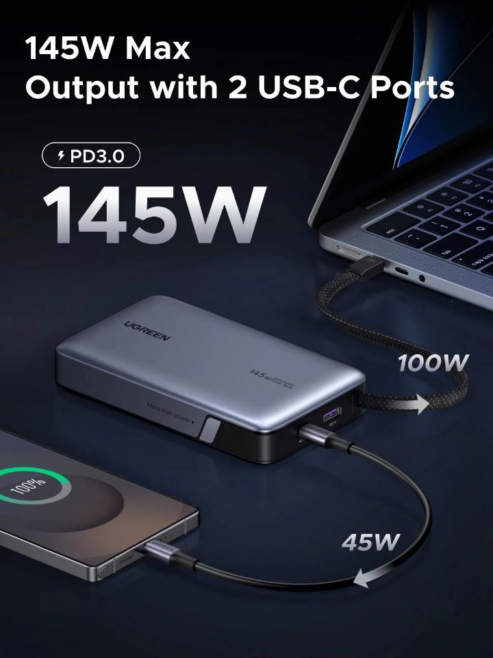 UGREEN PB551 20000mAh PowerBank Grey UGREEN PB551 20000mAh PowerBank Grey