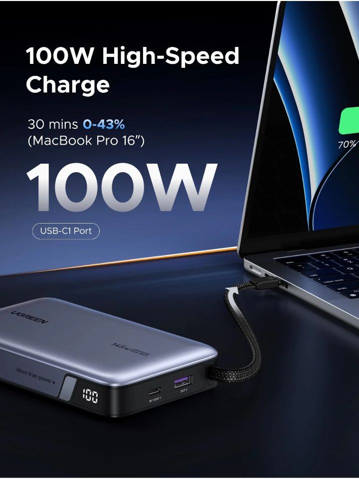 UGREEN PB551 20000mAh PowerBank Grey UGREEN PB551 20000mAh PowerBank Grey