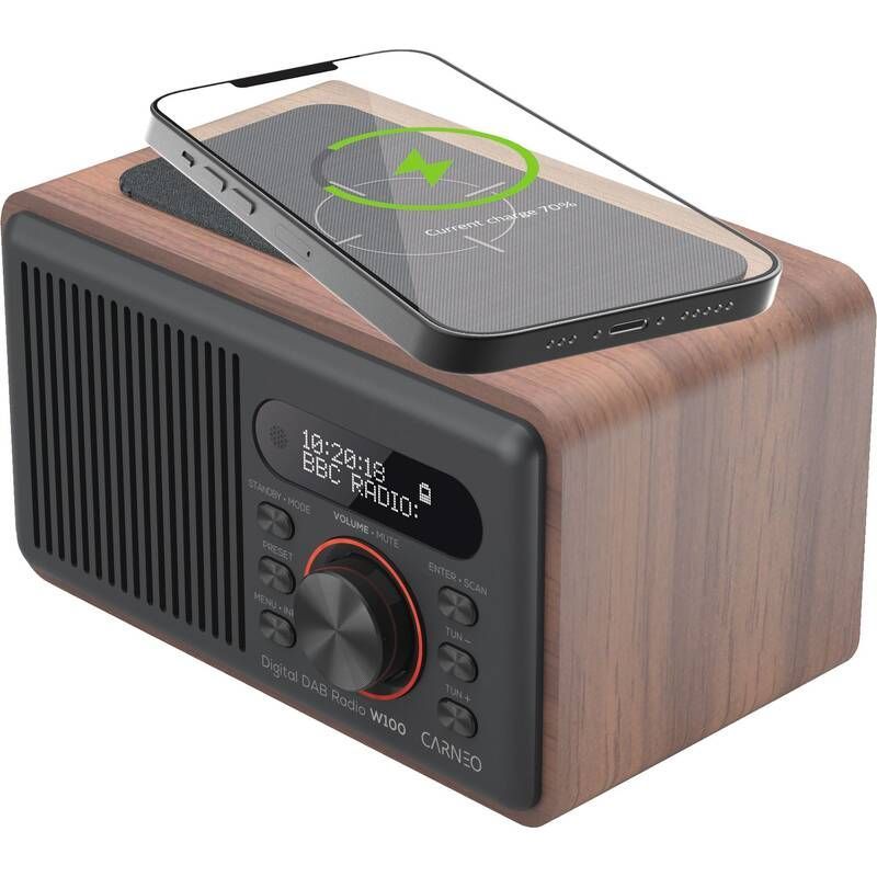 Carneo W100 Wireless FM Radio DAB+ Wood Carneo W100 Wireless FM Radio DAB+ Wood