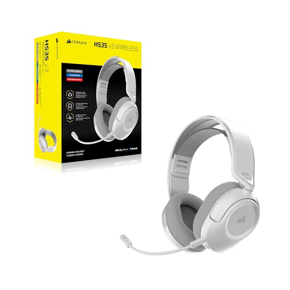 Corsair HS35 v3 Wireless Gaming Headset White Corsair HS35 v3 Wireless Gaming Headset White