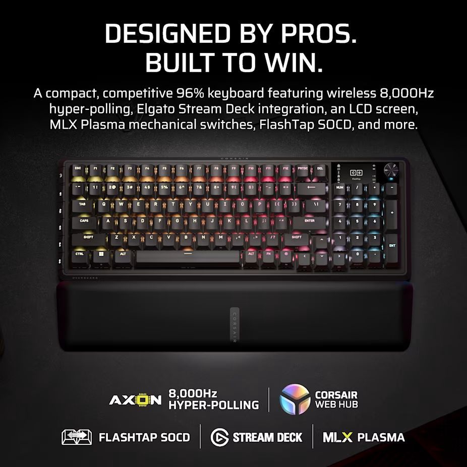 Corsair Vanguard 96 Wireless Mechanical Gaming Keyboard Black US Corsair Vanguard 96 Wireless Mechanical Gaming Keyboard Black US