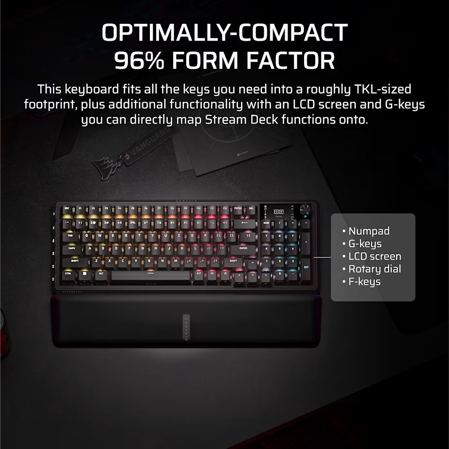 Corsair Vanguard 96 Wireless Mechanical Gaming Keyboard Black US Corsair Vanguard 96 Wireless Mechanical Gaming Keyboard Black US