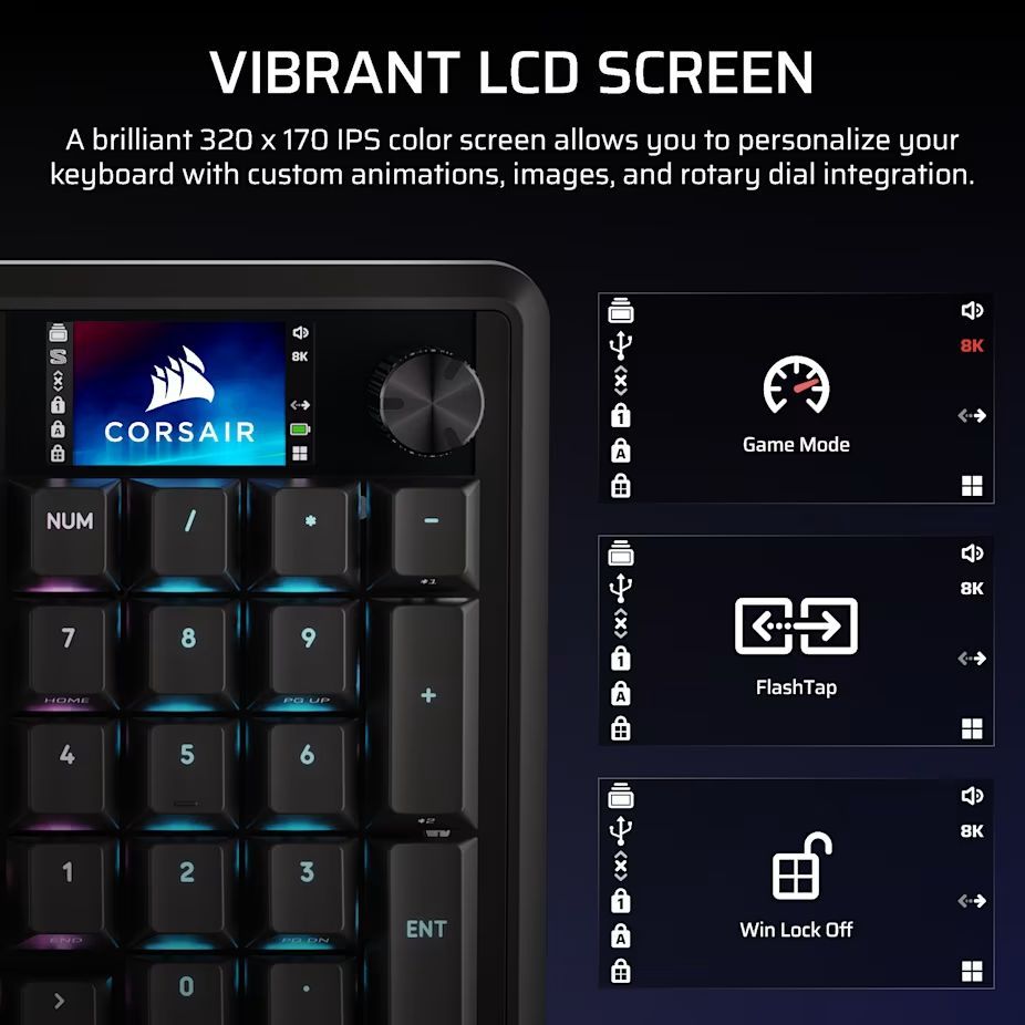 Corsair Vanguard 96 Wireless Mechanical Gaming Keyboard Black US Corsair Vanguard 96 Wireless Mechanical Gaming Keyboard Black US