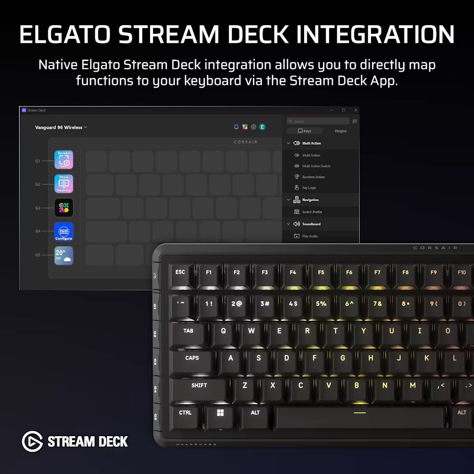 Corsair Vanguard 96 Wireless Mechanical Gaming Keyboard Black US Corsair Vanguard 96 Wireless Mechanical Gaming Keyboard Black US