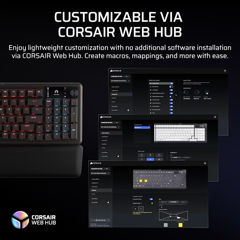 Corsair Vanguard 96 Wireless Mechanical Gaming Keyboard Black US Corsair Vanguard 96 Wireless Mechanical Gaming Keyboard Black US