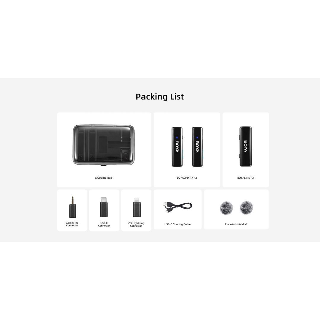 BOYA Boyalink 2TX + 3RX Wireless microphone Black BOYA Boyalink 2TX + 3RX Wireless microphone Black