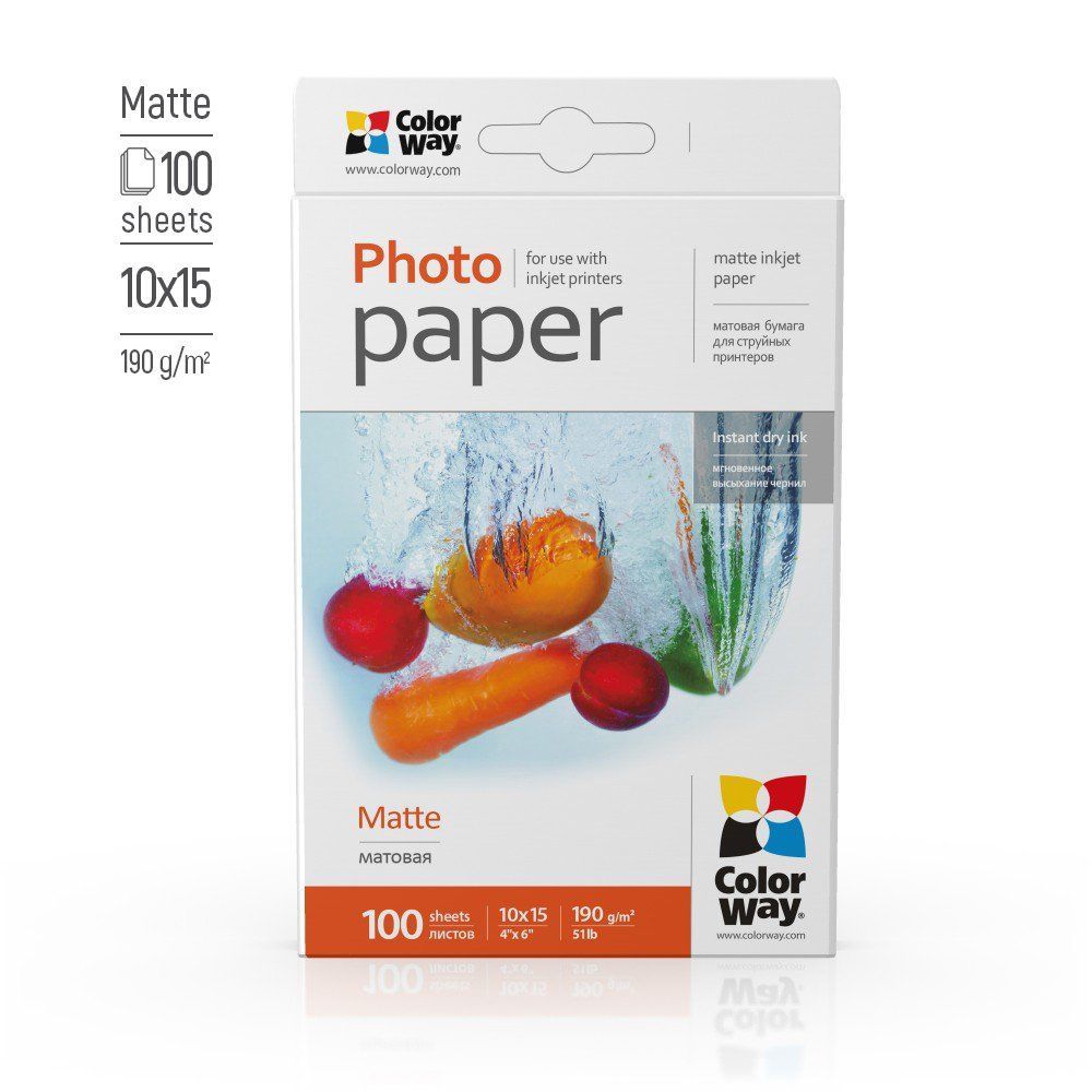 ColorWay PG1901004R 190g 10x15 100db Matt Fotópapír ColorWay PG1901004R 190g 10x15 100db Matt Fotópapír