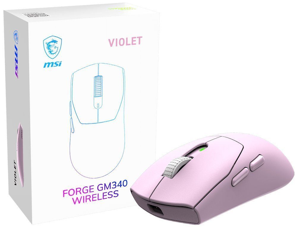 Msi Forge GM340 Gaming Wireless Bluetooth Mouse Violet Msi Forge GM340 Gaming Wireless Bluetooth Mouse Violet
