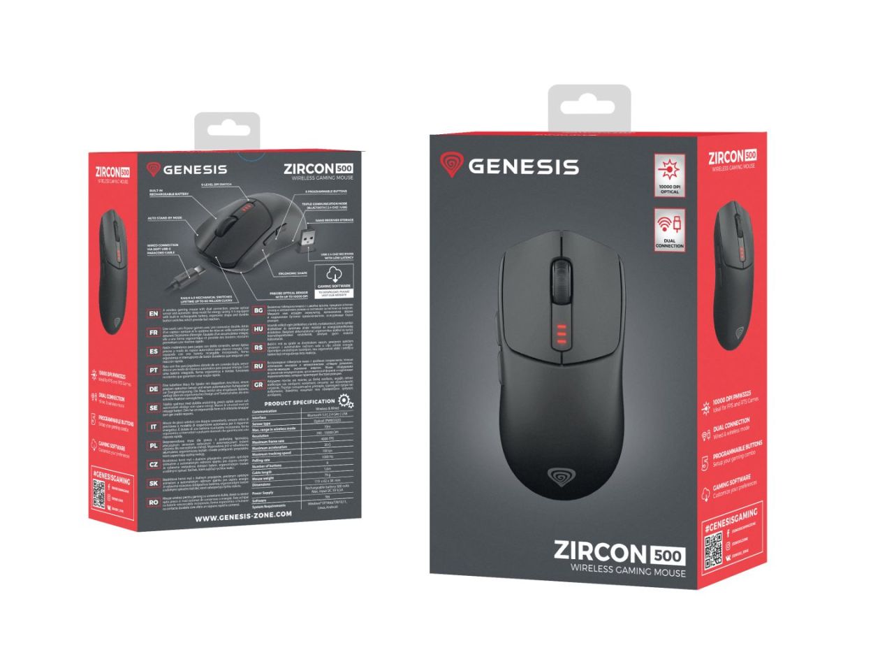 Genesis Zircon 500 Wireless Gaming Mouse Black Genesis Zircon 500 Wireless Gaming Mouse Black