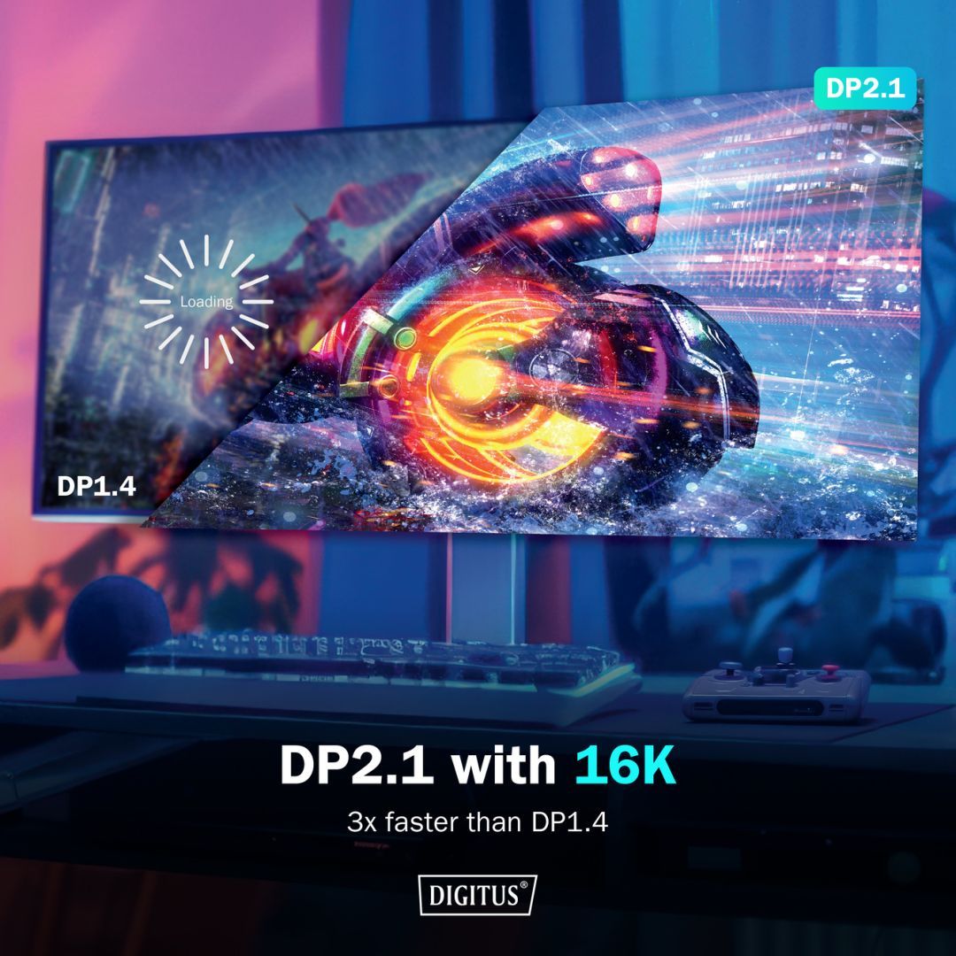 Digitus DIGITUS DisplayPort Anschlusskabel 2m 16K schwarz Digitus DIGITUS DisplayPort Anschlusskabel 2m 16K schwarz