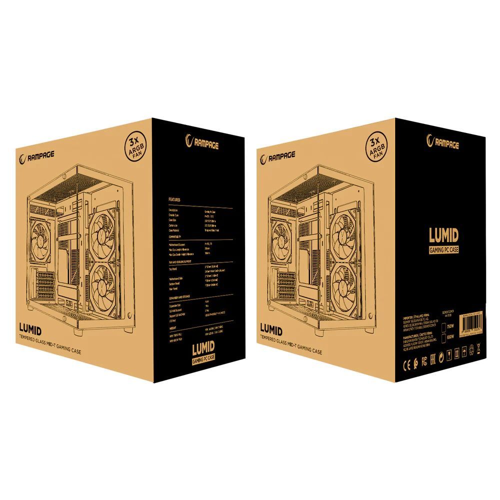 Rampage Lumid Tempered Glass Black