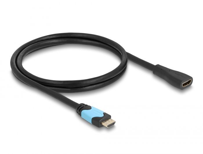 DeLock High Speed HDMI extension cable 48 Gbps 8K 60 Hz 1m Black DeLock High Speed HDMI extension cable 48 Gbps 8K 60 Hz 1m Black
