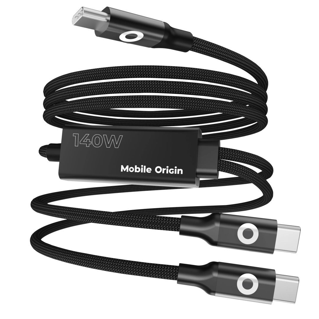 Mobile Origin 140W Dual Charge USB-C Cable 1,2m Black Mobile Origin 140W Dual Charge USB-C Cable 1,2m Black