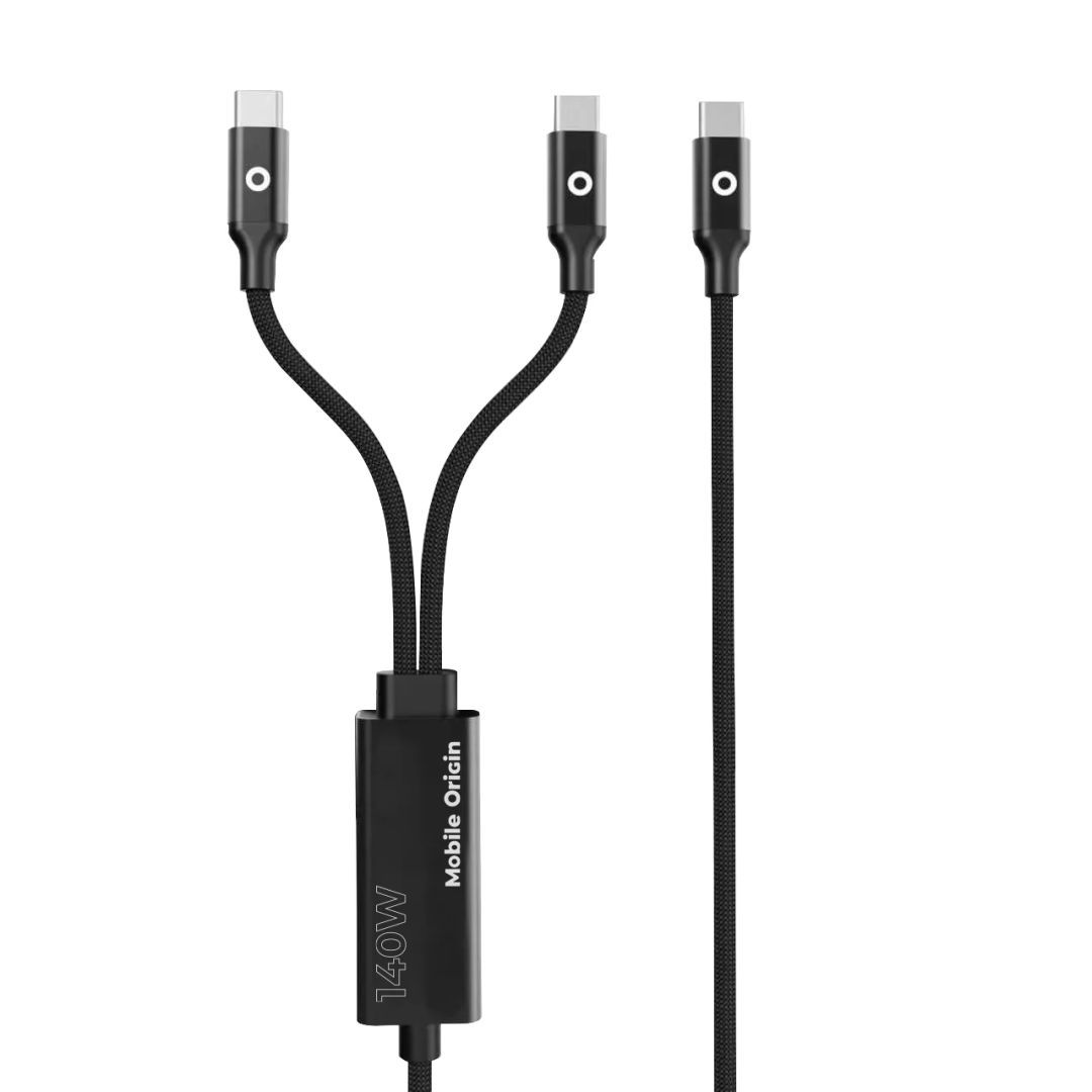 Mobile Origin 140W Dual Charge USB-C Cable 1,2m Black Mobile Origin 140W Dual Charge USB-C Cable 1,2m Black