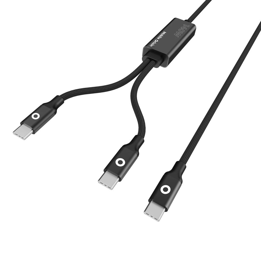 Mobile Origin 140W Dual Charge USB-C Cable 1,2m Black Mobile Origin 140W Dual Charge USB-C Cable 1,2m Black