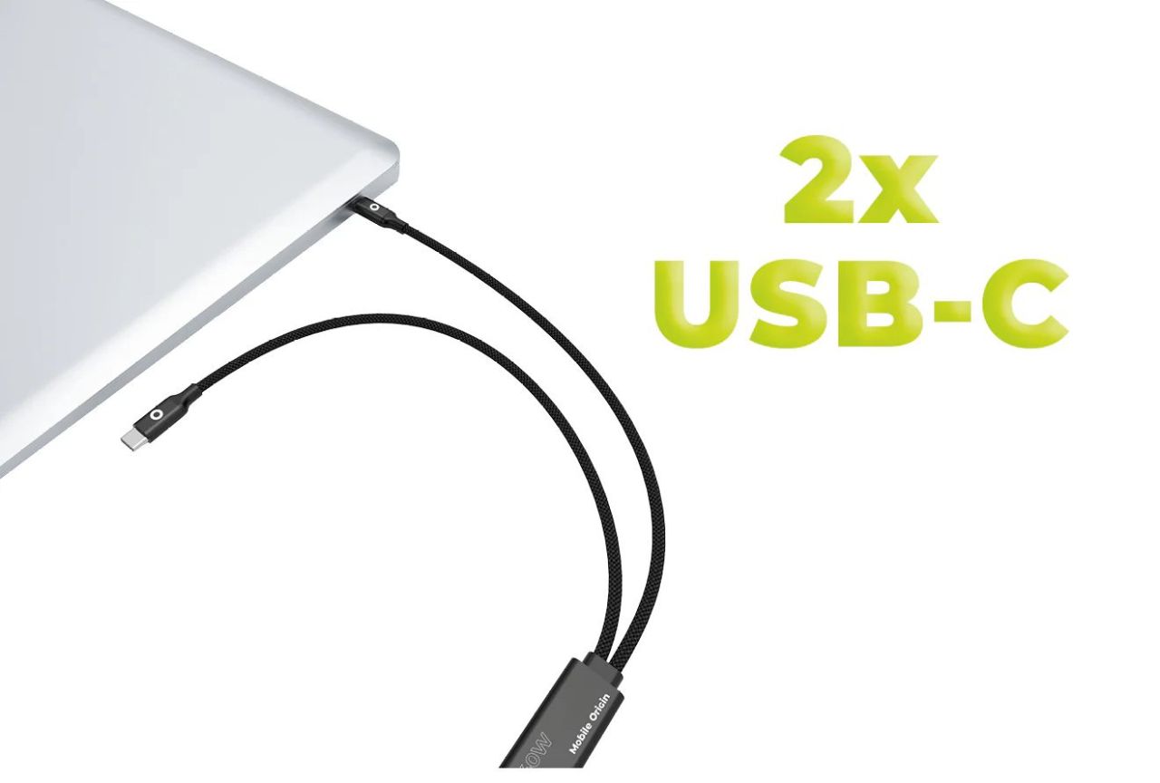 Mobile Origin 140W Dual Charge USB-C Cable 1,2m Black Mobile Origin 140W Dual Charge USB-C Cable 1,2m Black